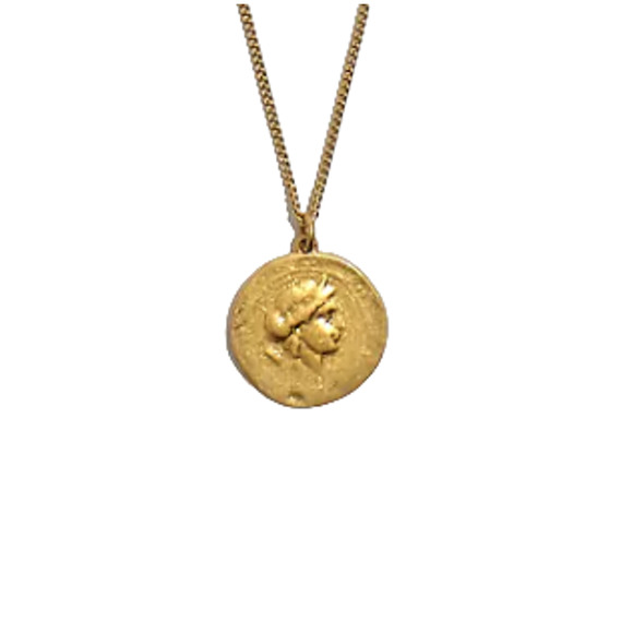 Like new Madewell Vintage Gold Ancient Coin Necklace - 18.5"-21.5" - Picture 2 of 4